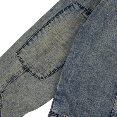 Ralph Lauren Distressed Washed Workwear Style Denim Jacket XL elbow patches