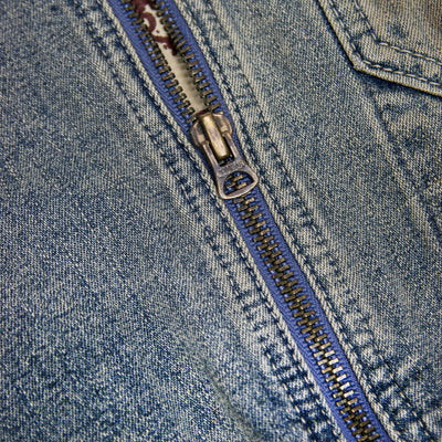 Ralph Lauren Distressed Washed Workwear Style Denim Jacket XL zip