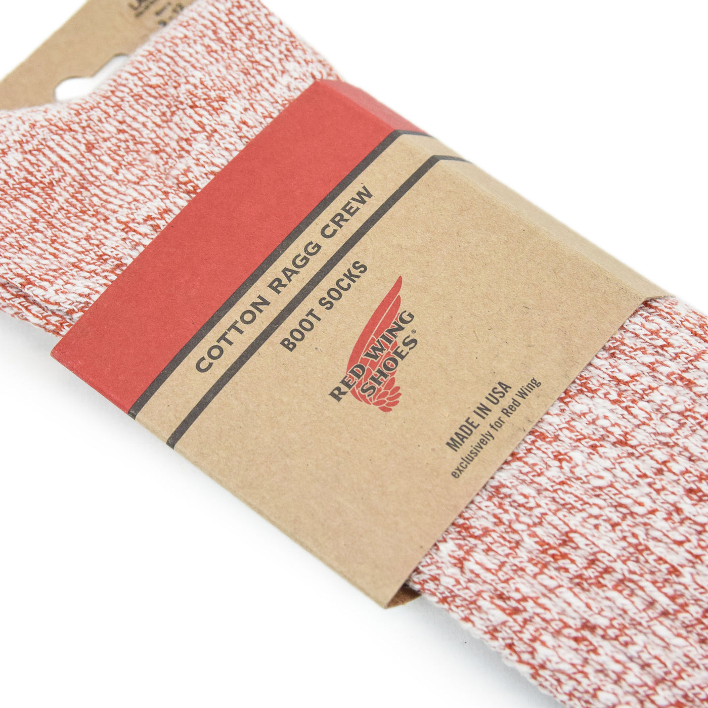 Red Wing Cotton Ragg Socks Rust / White packaging