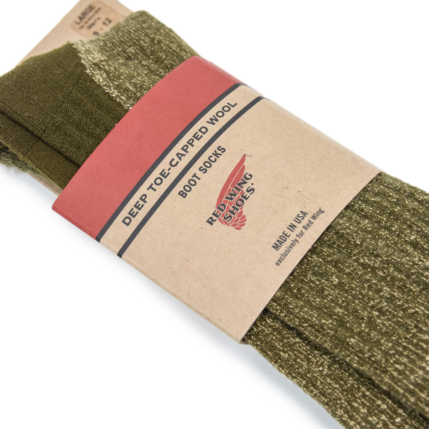 Red Wing Deep Toe Capped Socks Olive packaging