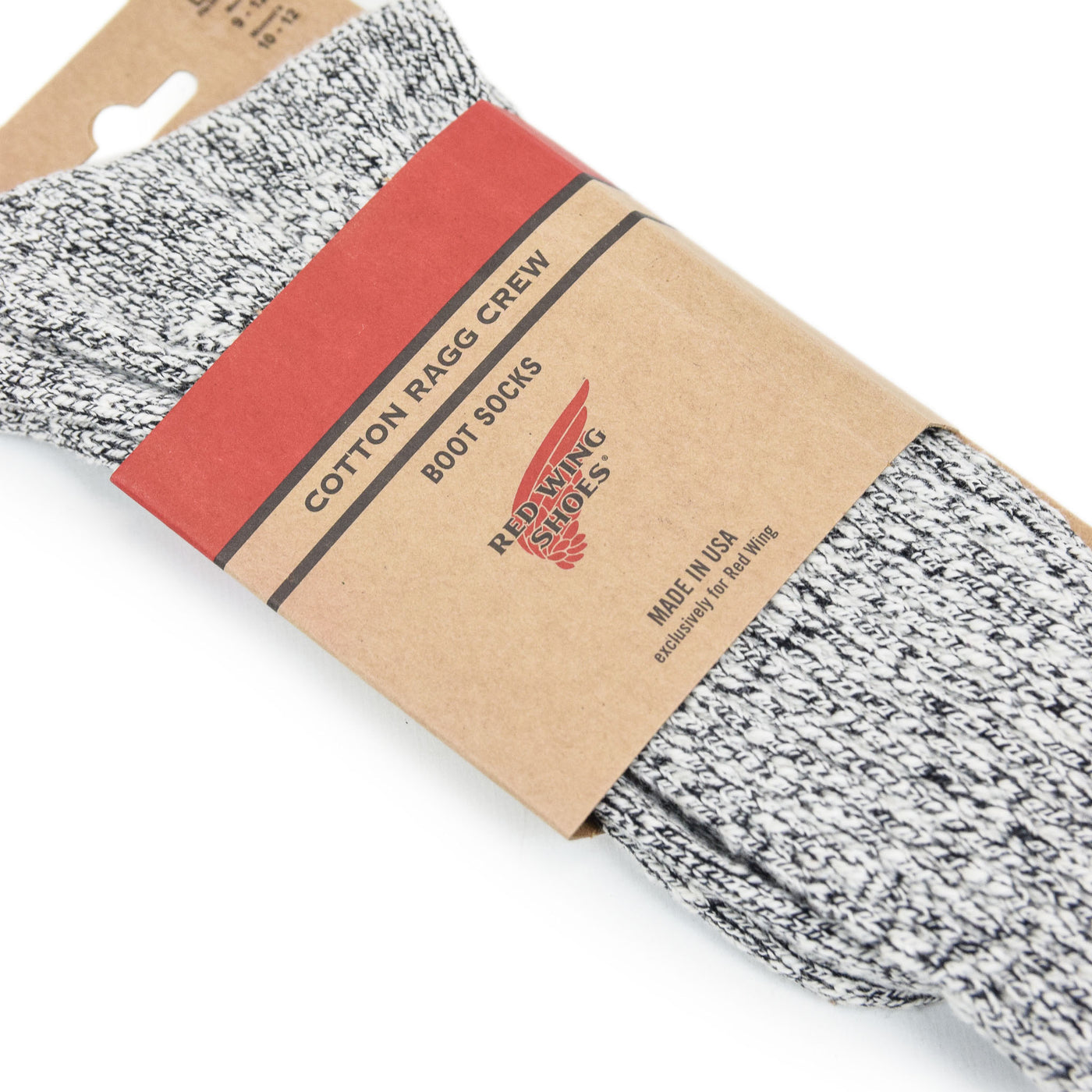 Red Wing Cotton Ragg Socks Black / White packaging