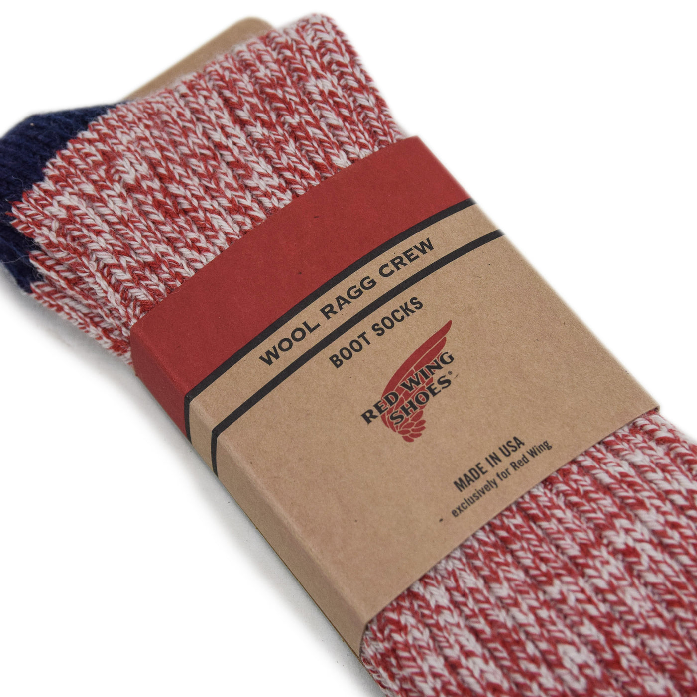 Red Wing Striped Wool Ragg Crew Socks Red detail