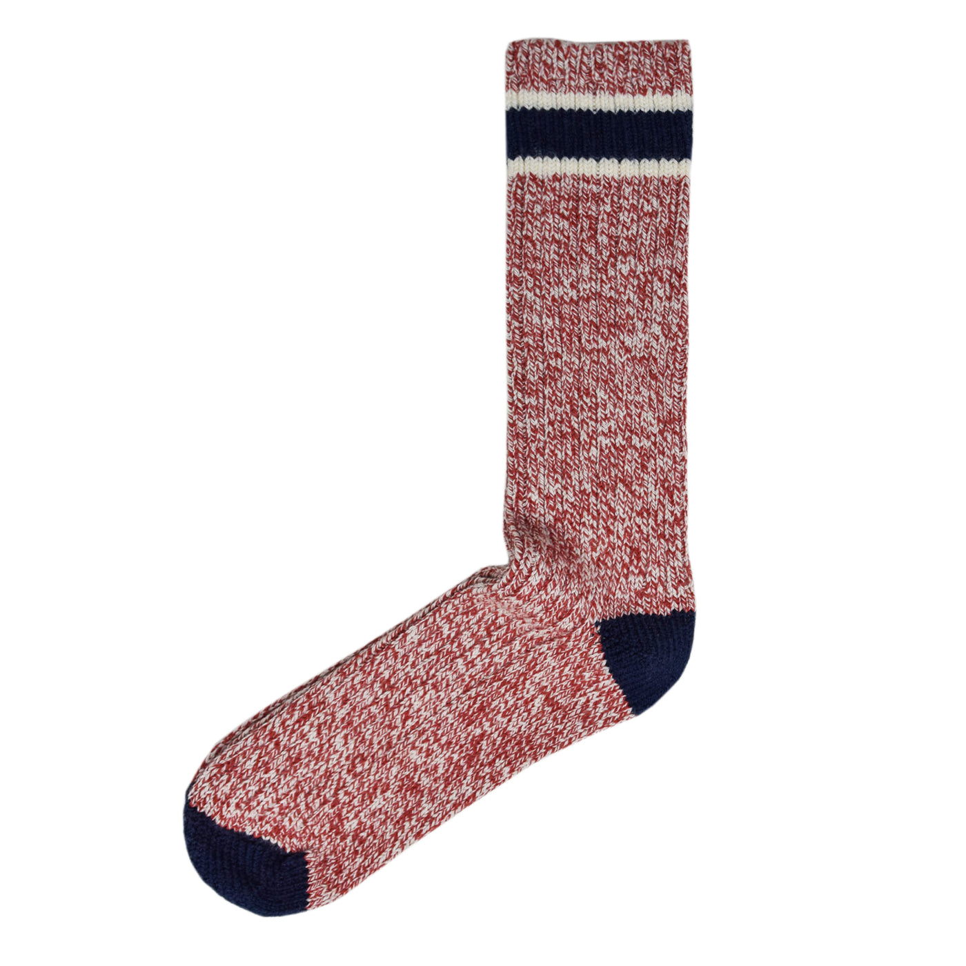 Red Wing Striped Wool Ragg Crew Socks Red front