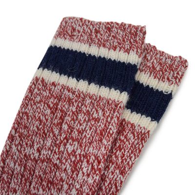 Red Wing Striped Wool Ragg Crew Socks Red stripes