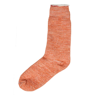 Rototo Double Faced Merino Socks Orange Made In Japan Front