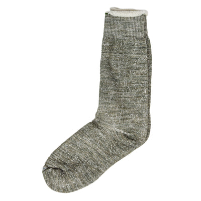 Rototo Double Faced Merino Socks Army Green Made In Japan Front