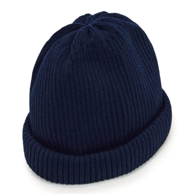 Rototo Cotton Roll Up Beanie Navy
