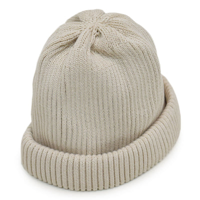 Rototo Cotton Roll Up Beanie Ivory