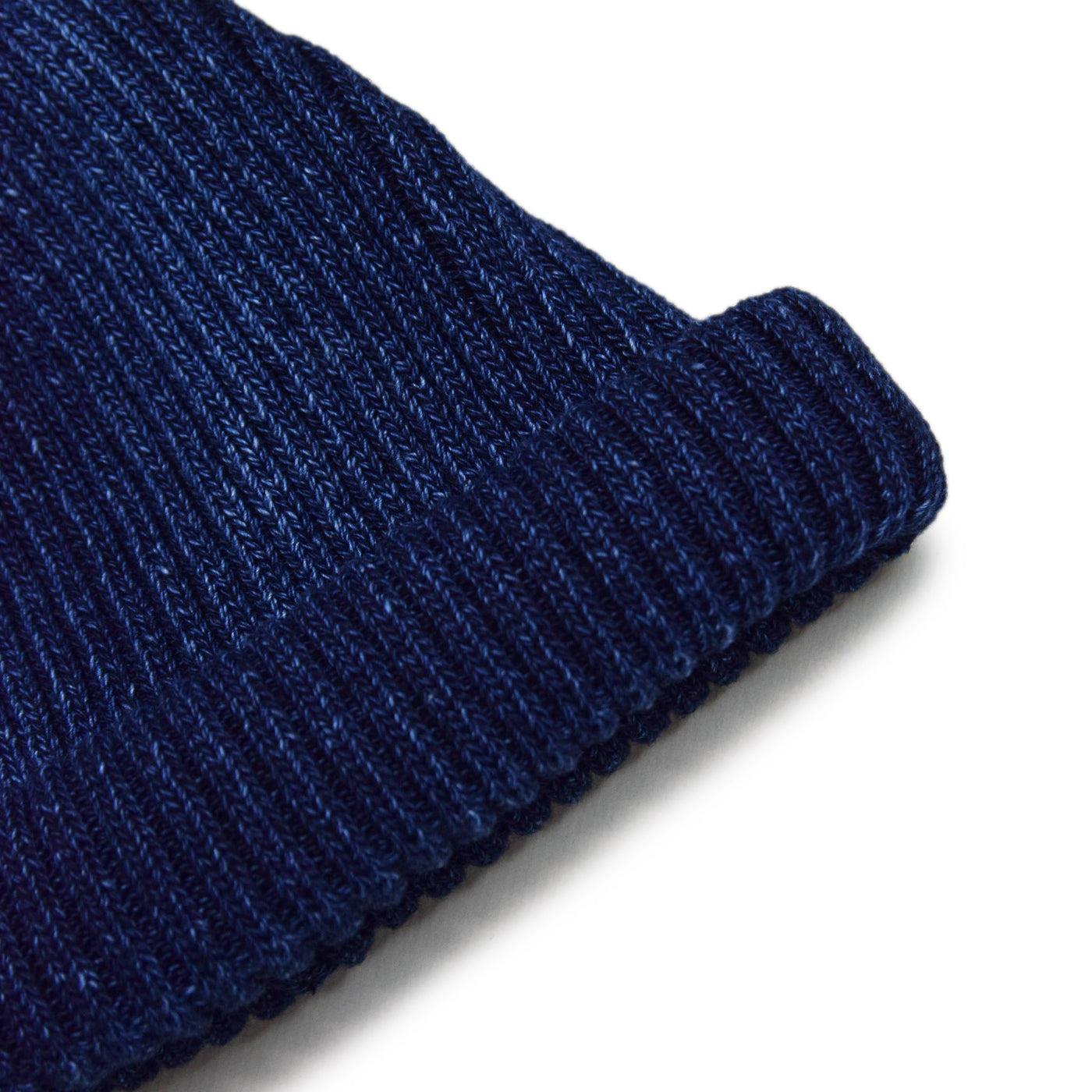 Rototo Cotton Roll Up Beanie Indigo Dyed Dark Denim knit