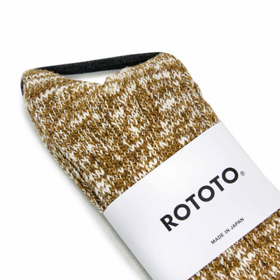 Rototo Low Gauge Slub Socks Mustard Made In Japan PACKAGING 