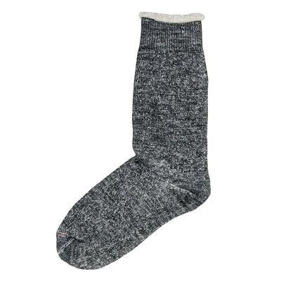 Rototo Double Faced Merino Socks Charcoal Made In Japan FRONT 