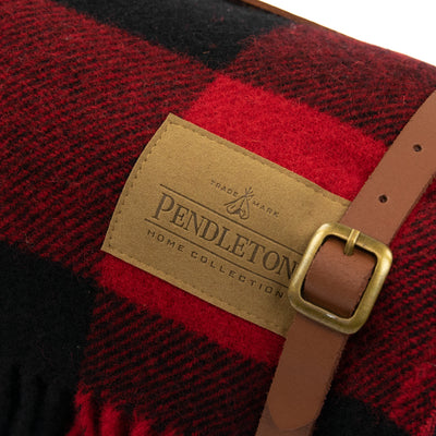 Pendleton Motor Robe with Leather Carrier Red / Black 