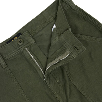 Stan Ray Cotton Sateen Olive Fatigue Fat Pant Trouser zip closure