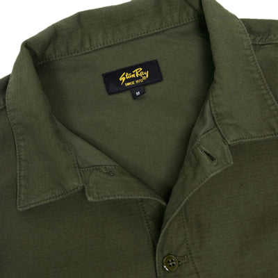 Stan Ray Cotton Sateen CPO Style Shirt Olive collar