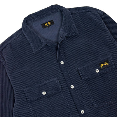 Stan Ray Corduroy CPO Style Shirt Navy Blue chest