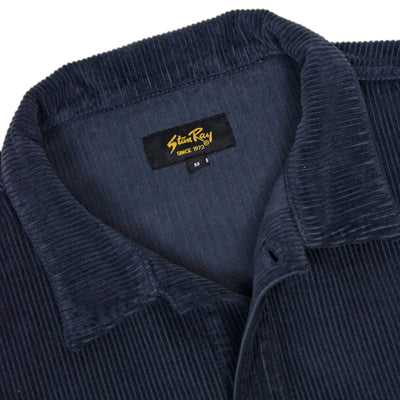 Stan Ray Corduroy CPO Style Shirt Navy Blue collar