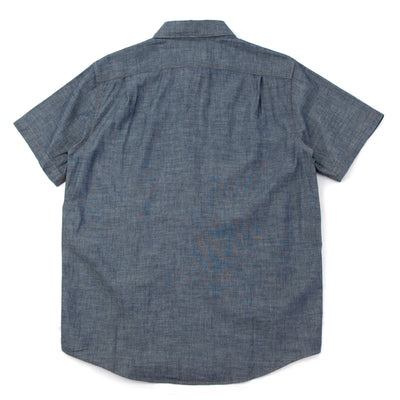 Filson 5oz Chambray Short Sleeve Shirt Indigo Blue Back