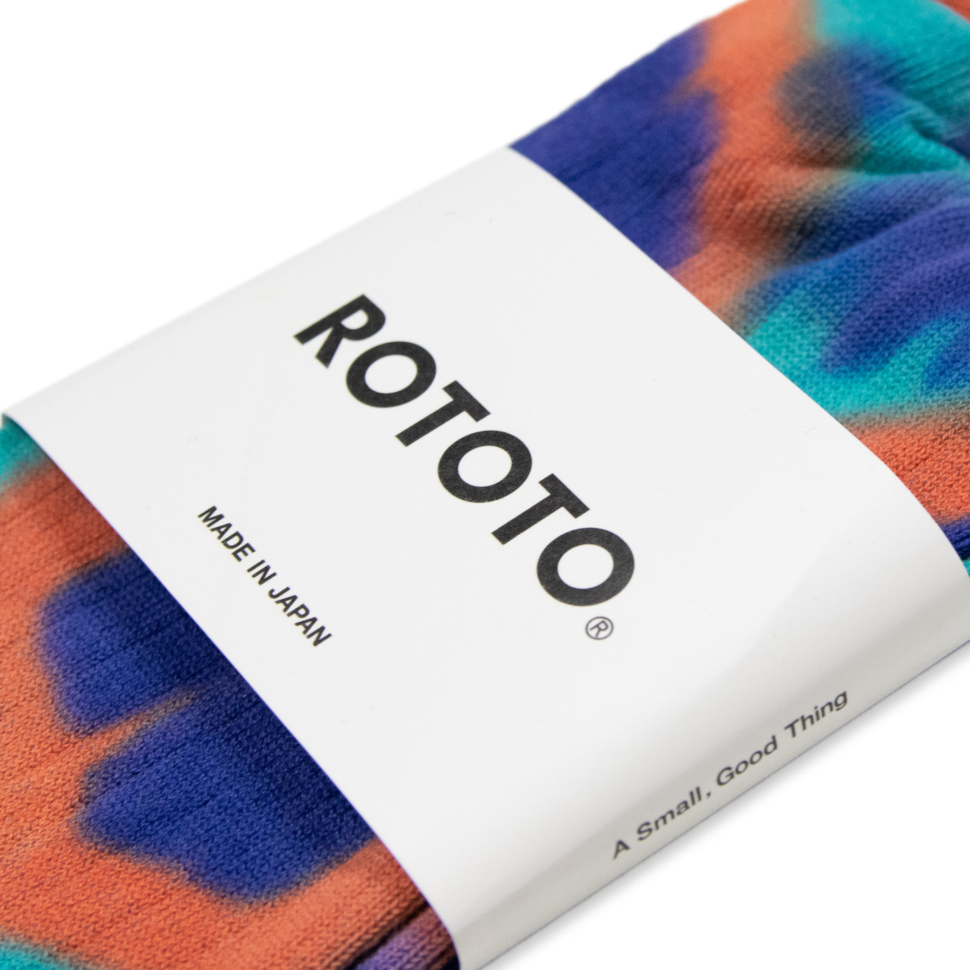 Rototo Tie Dye Formal Crew Socks Blue / Orange / Turquoise  Made In Japan  Packaging 