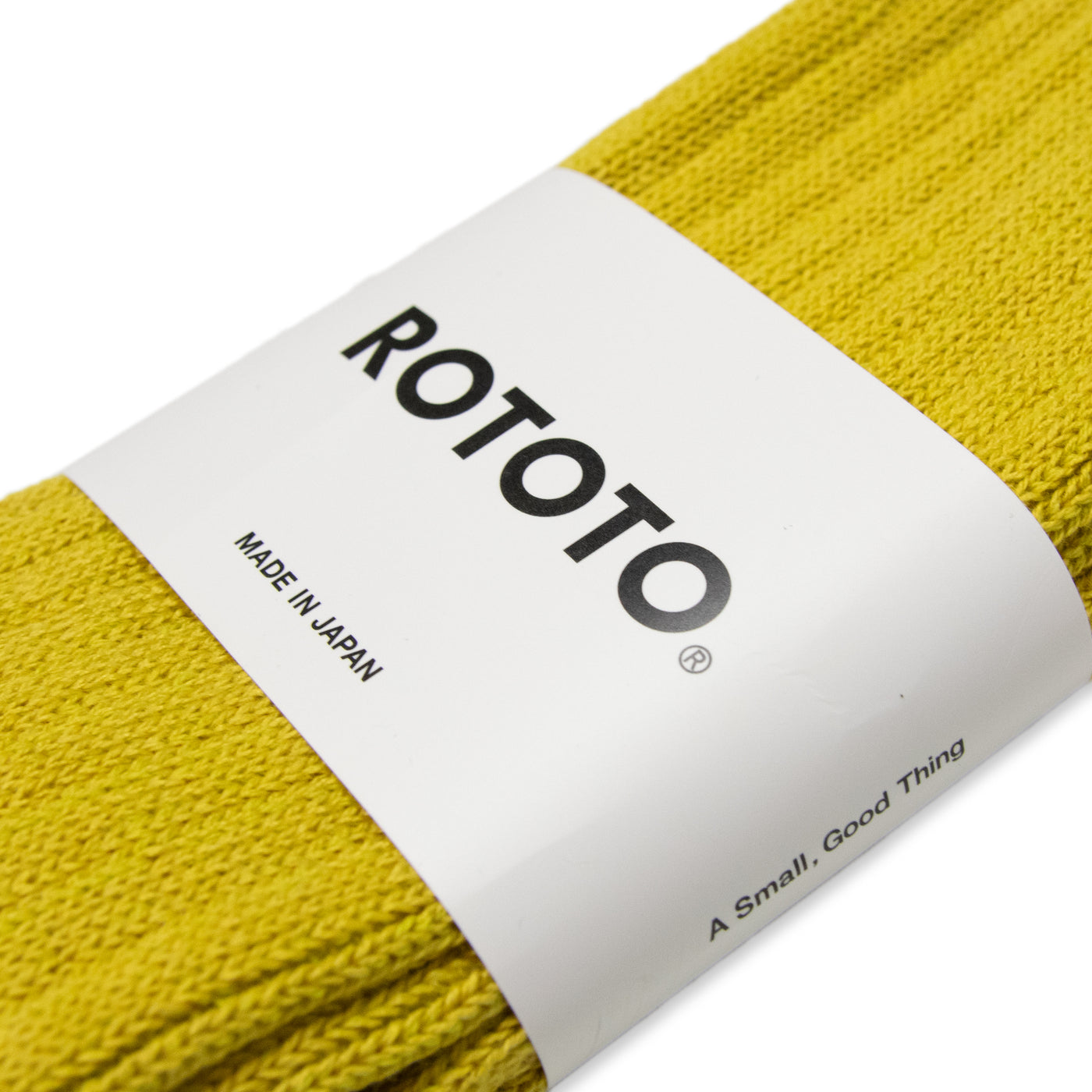Rototo Linen Cotton Ribbed Crew Socks Yellow  Made In Japan PACKAGING