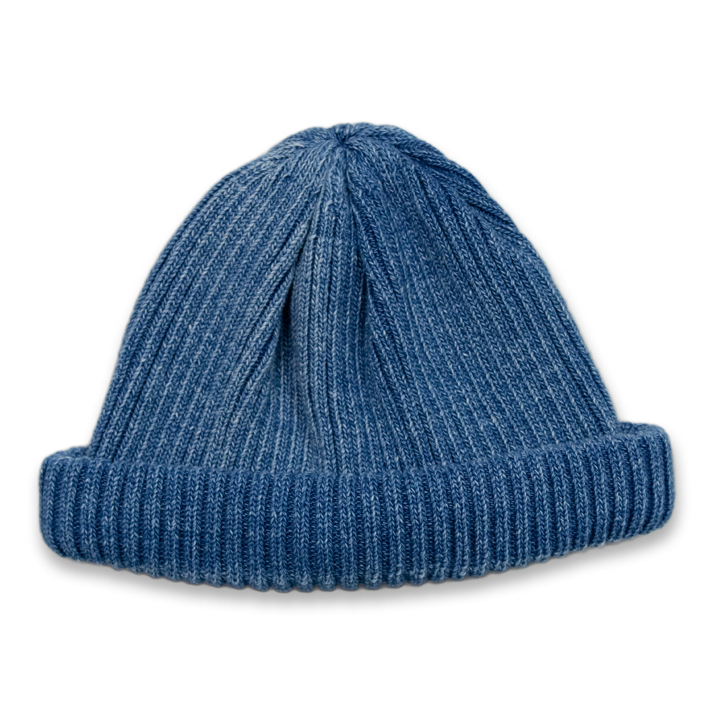  Rototo Cotton Roll Up Beanie Dyed Light Denim FRONT 