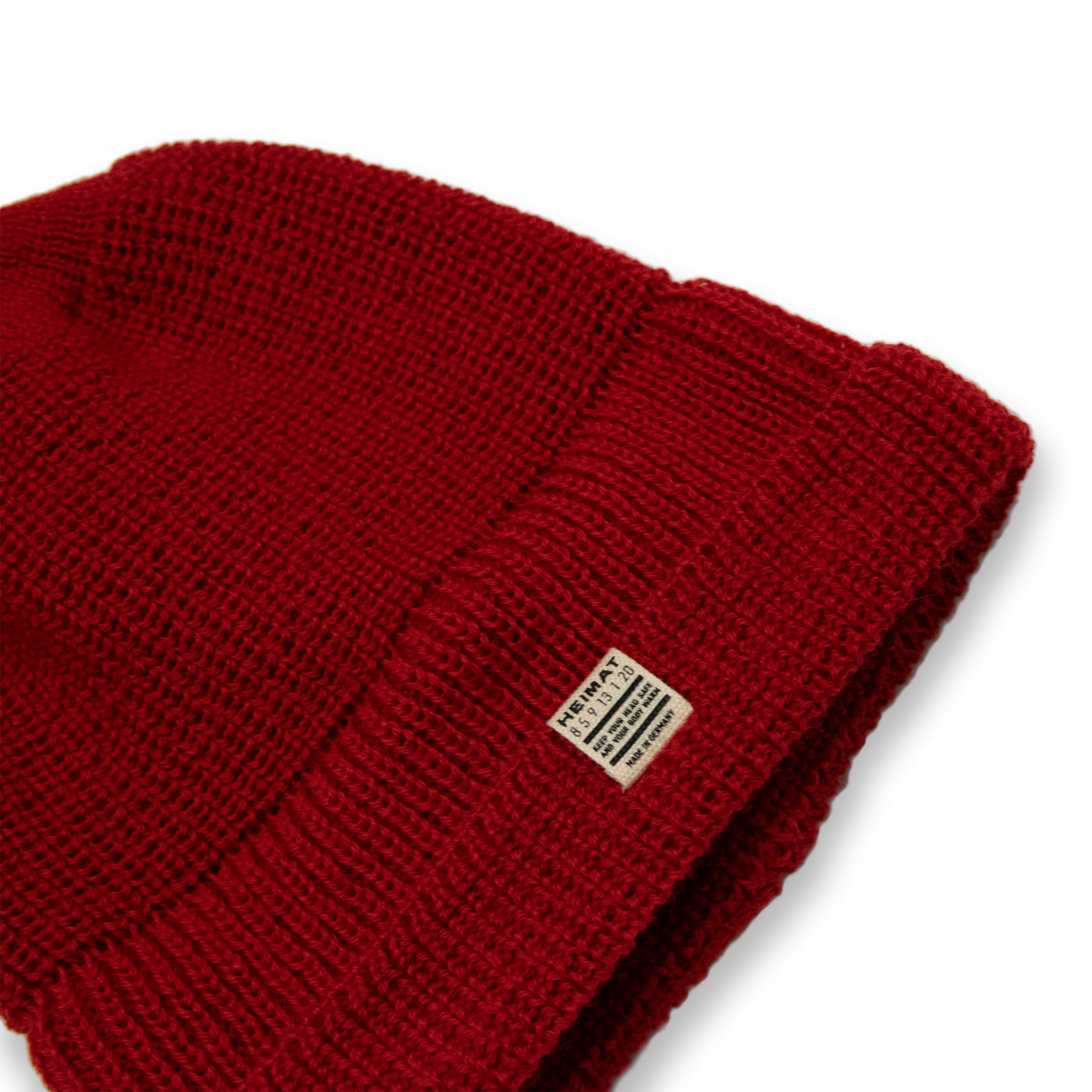 Heimat Wool Mechanics Hat Safety Red ROLLED DOWN