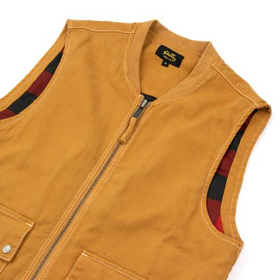 Stan Ray Duck Canvas Works Vest Brown Duck Front Detail