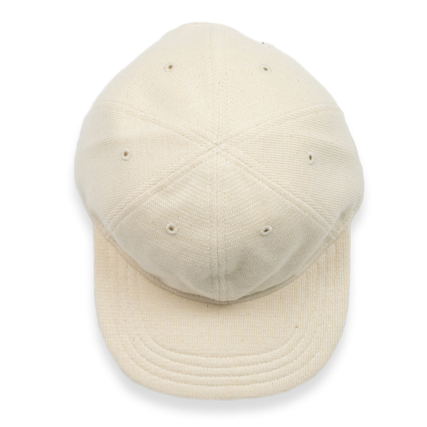 Rototo Six Panel Knitted Baseball Cap Ecru Made in Japan  TOP VIEW