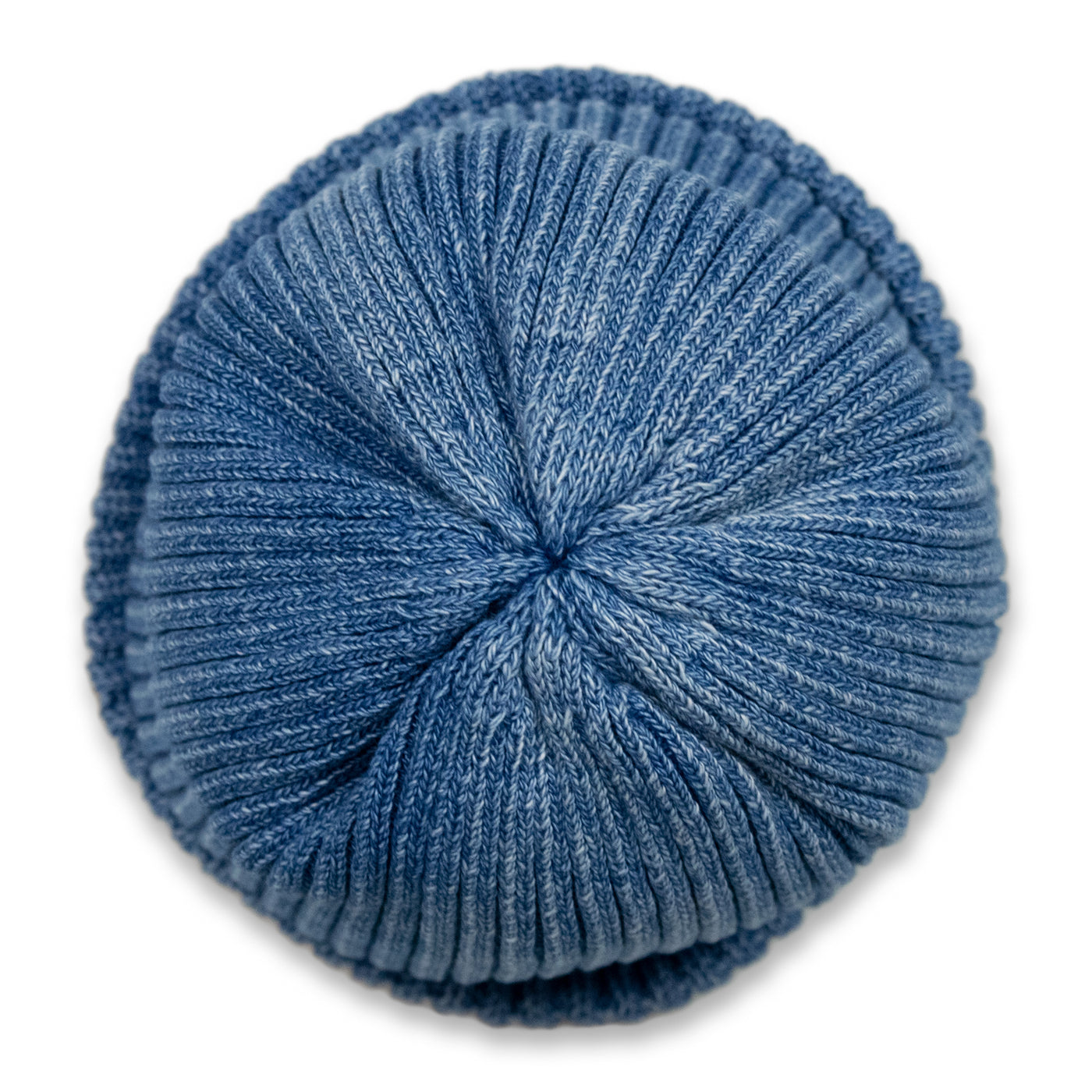  Rototo Cotton Roll Up Beanie Dyed Light Denim TOP VIEW