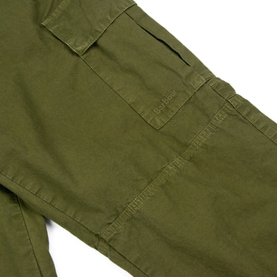 Barbour Essential Ripstop Cargo Trouser Ivy Green Branding