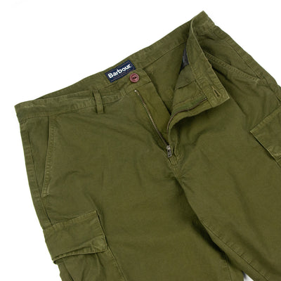Barbour Essential Ripstop Cargo Trouser Ivy Green Front Details