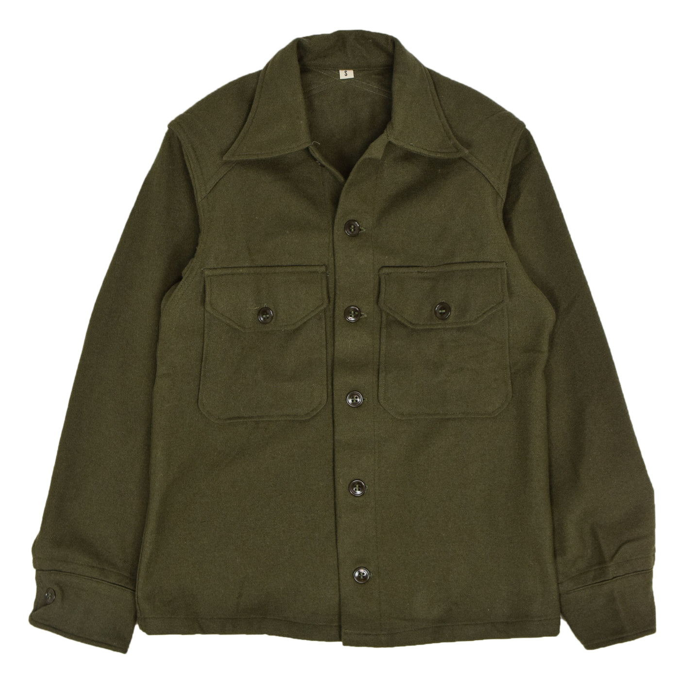 Vintage Deadstock 50s Korean War Era OG-108 US Army Wool Field Shirt S FRONT