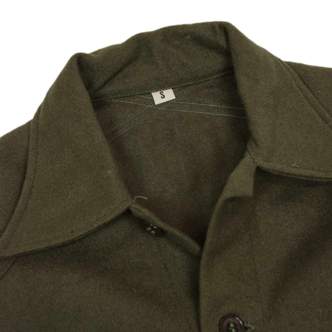 Vintage Deadstock 50s Korean War Era OG-108 US Army Wool Field Shirt S COLLAR