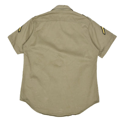 Vintage 70s Vietnam Era US Army Khaki Cotton Twill Military Summer Shirt M back
