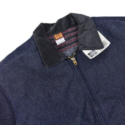 Vintage Deadstock Wrangler Big Ben Blue Blanket Lined Denim Chore Jacket L collar