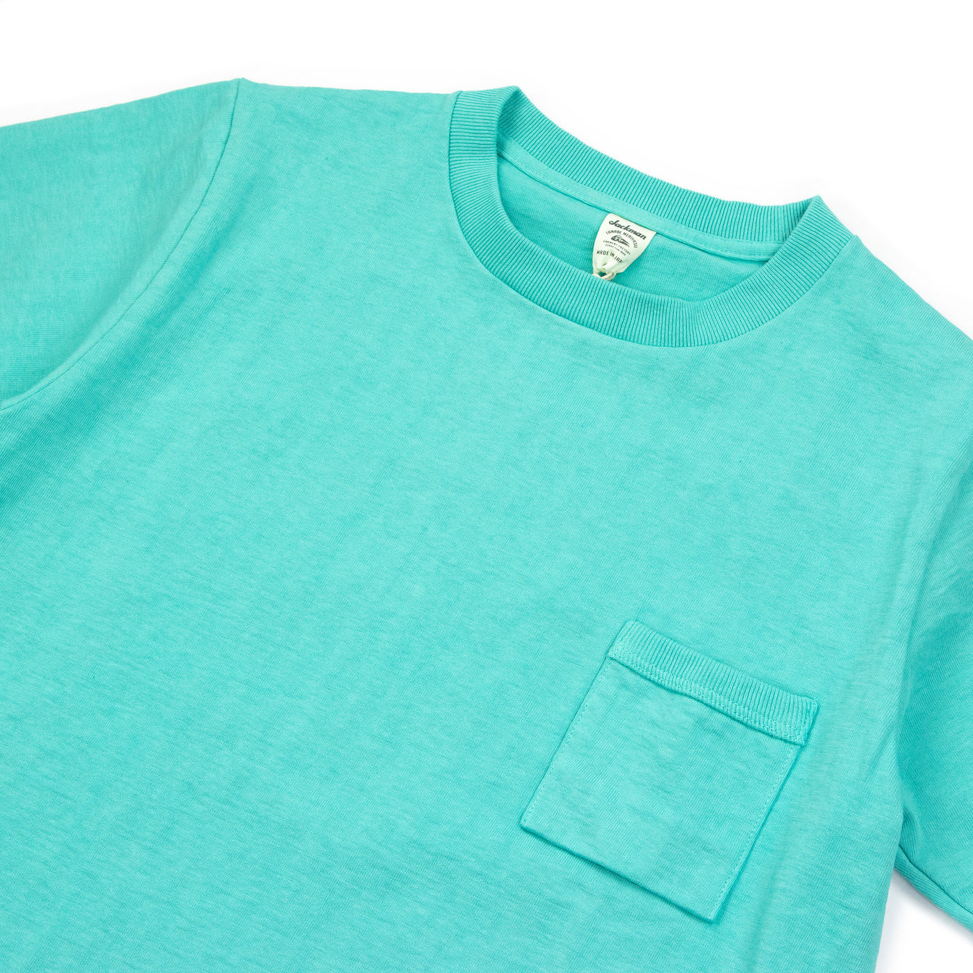 Jackman Dotsume Pocket T-Shirt Turquoise Blue Chest