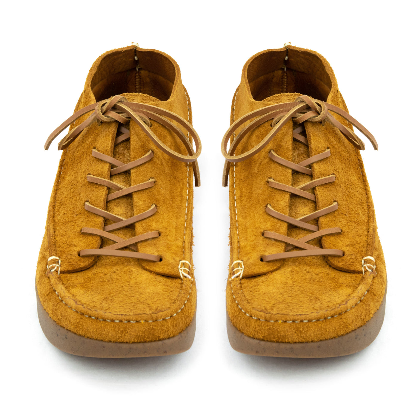Yogi Finn Reverse Lace Up Shoe On Negative Heel Chestnut Brown front
