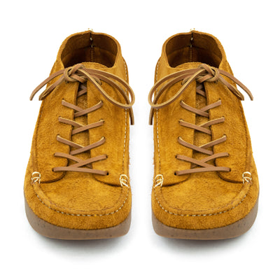 Yogi Finn Reverse Lace Up Shoe On Negative Heel Chestnut Brown front