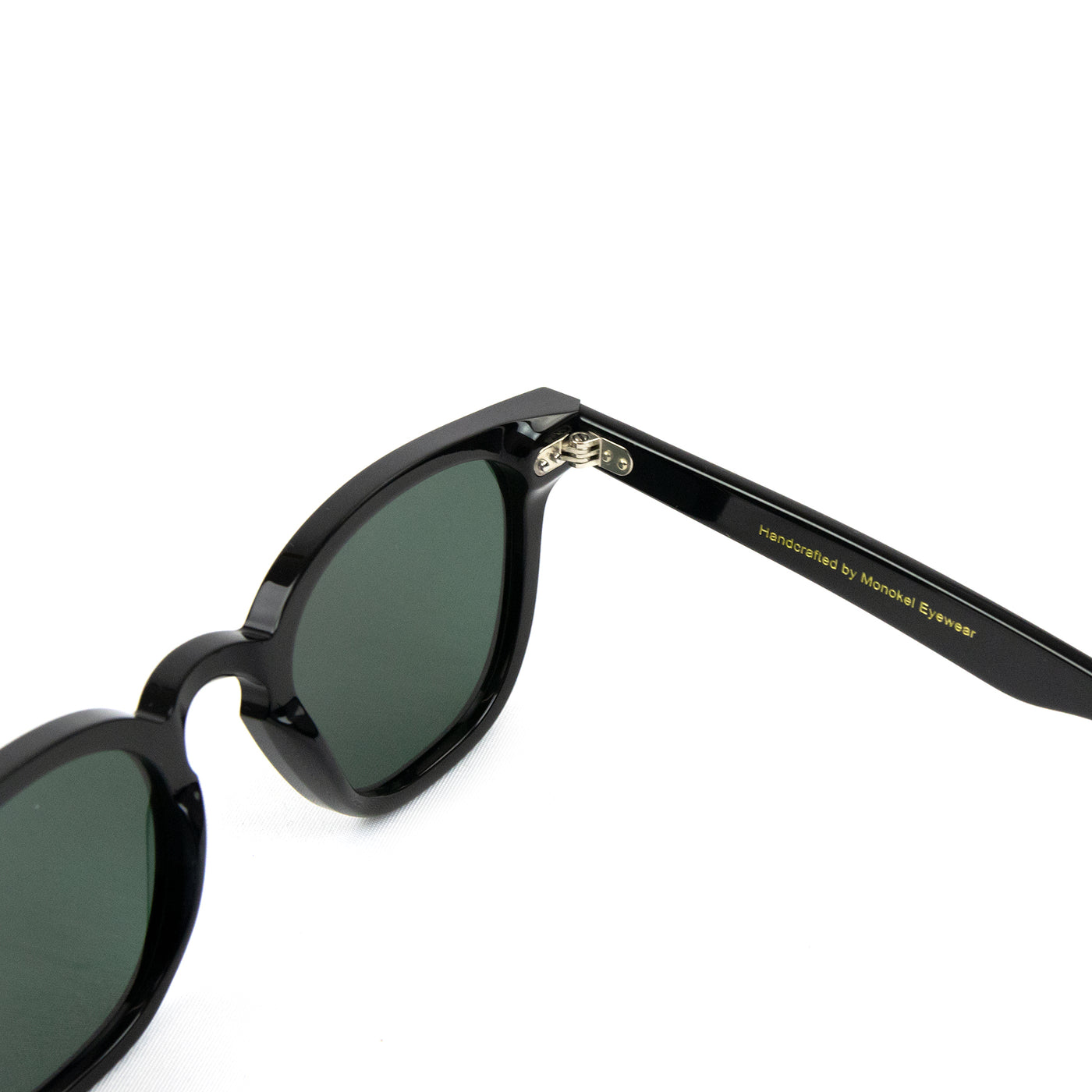 Monokel River Black Sunglasses Green Solid Lens INNER 