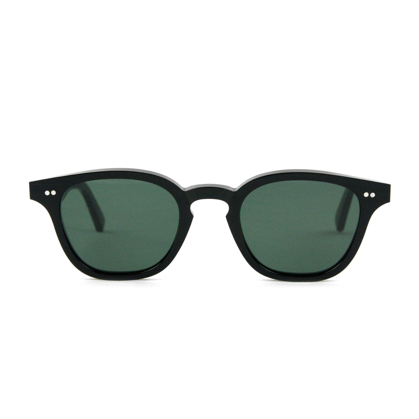 Monokel River Black Sunglasses Green Solid Lens FRONT 