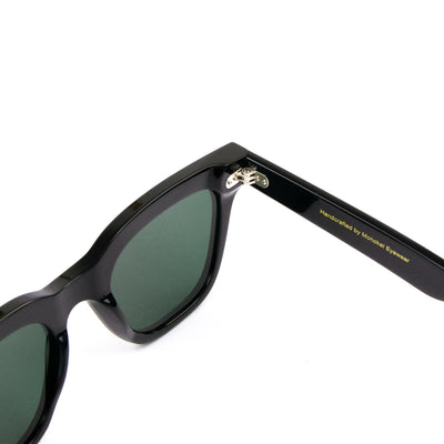 Monokel Ellis Black Sunglasses Green Solid Lens DETAIL